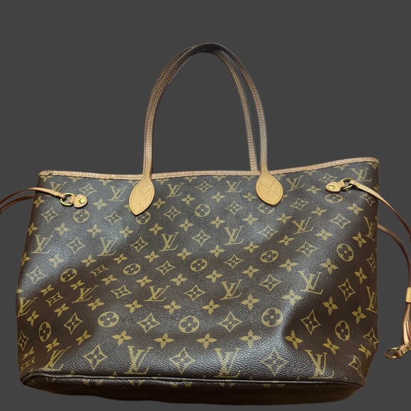 Louis Vuitton Neverfull MM Brown Monogram Bag AUTHENTIC - Picture 6 of 10